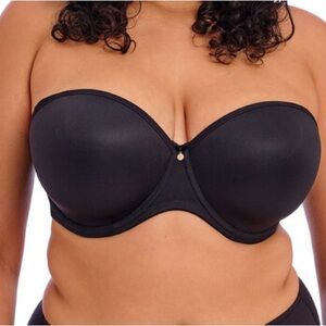 ELOMI black full figure full bust strapless underwire bra size 36G EL1230BLK NWT